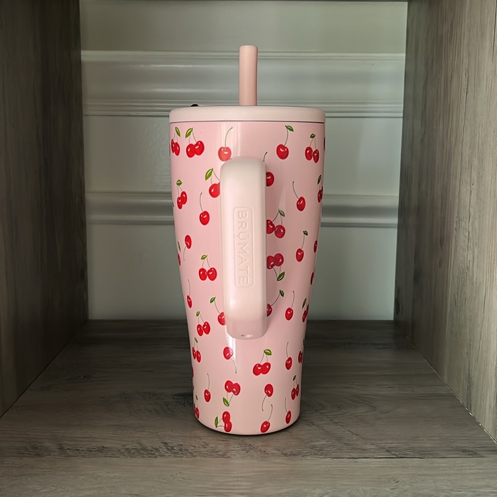 Brumate Cherry Era 30oz + Matching Straw Covers - Picture 4 of 5
